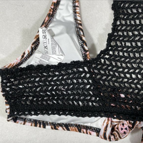 NEW Volcom Knot Crochet Racerback Bikini Top Small - Picture 9 of 9